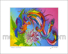 Load image into Gallery viewer, 14&quot;x11&quot; Art Matted Print《Phoenix with Peony》