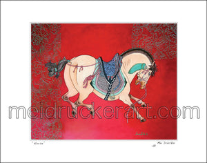 14"x11" Art Matted Print《Light Brown Horse》