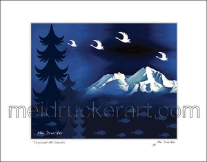 14"x11" Art Matted Print《Fairyland_Mt.Shasta》