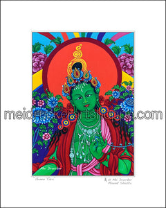 8"x10" Art Matted Print《Green Tara》