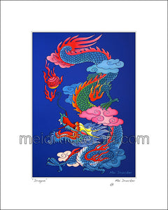 8"x10" Art Matted Print《Fireball Dragon》