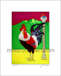 8"x10" Art Matted Print《Rooster》