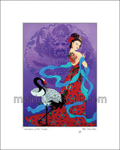 Load image into Gallery viewer, 8&quot;x10&quot; Art Matted Print《Woman with Crane》