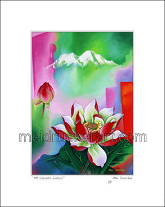8"x10" Art Matted Print《Mt.Shasta Lotus》