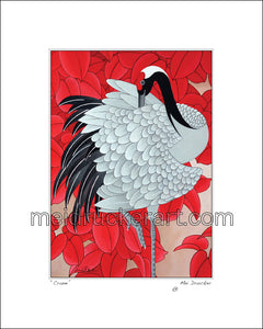 8"x10" Art Matted Print《Crane》