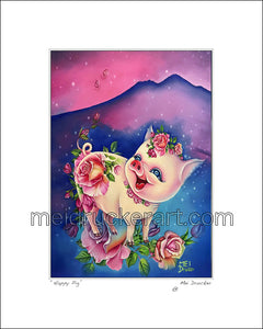 8"x10" Art Matted Print《Happy Pig》