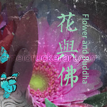 Load image into Gallery viewer, Art Tee Shirt《Flower and Buddha》