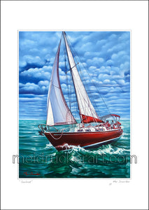 11.69"x16.5" Art Paper Print《Sailboat》