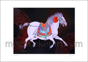 16.5"x11.69"  Art Paper Print《White Horse》