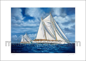 16.5"x11.69" Art Paper Print《Sailboat》