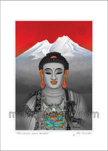 5"x7" Art Paper Print《Mt.Shasta Snow Buddha》