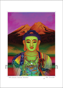 5"x7" Art Paper Print《Mt.Shasta Sunset Buddha》