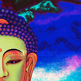 16"x20" Art Matted Print《Mt.Shasta Full Moon Buddha》