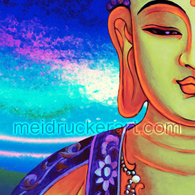 5"x7" Art Paper Print《Mt.Shasta Full Moon Buddha》