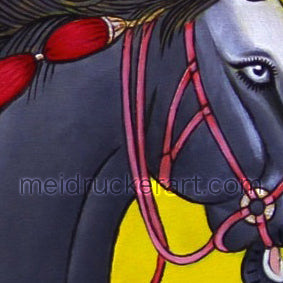 11"x8.5" Art Paper Print《Black Horse》