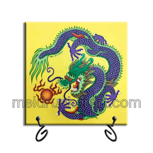 4"x4" Art Ceramic Tile Print《Purple Dragon》