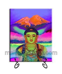 8"x10" Art Ceramic Tile Print《Mt.Shasta Rainbow Buddha》