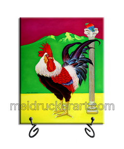 8"x10" Art Ceramic Tile Print《Rooster》