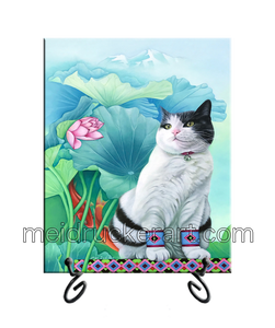 8"x10" Art Ceramic Tile Print《Lucky Cat》