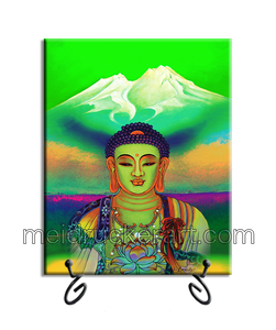 8"x10" Art Ceramic Tile Print《Mt.Shasta  Light Shines Buddha》