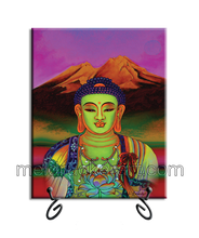 Load image into Gallery viewer, 8"x10" Art Ceramic Tile Print《Mt.Shasta Sunset Buddha》