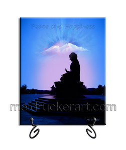 8"x10" Art Ceramic Tile Print《Peace and Happiness》