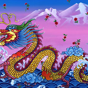 16.5"x11.69"Art Paper Print《Dragon on the Water》