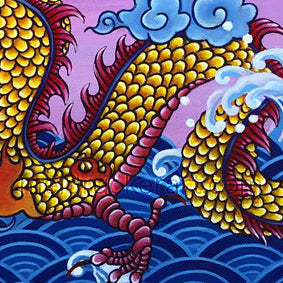 3.7"x2.5" Art Sticker《Dragon on the Water》