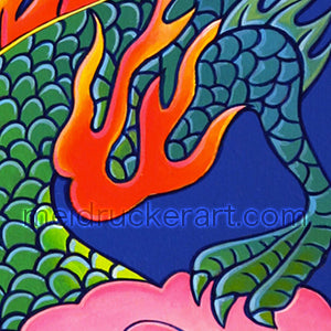 2.5x3.7 Art Sticker《Fireball Dragon》 – Mei Drucker Art Shoppe