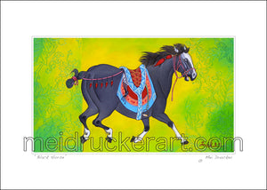 7"x5" Art Print《Black Horse》
