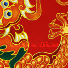 Load image into Gallery viewer, 4&quot;x4&quot; Art Ceramic Tile Print《Red Dragon》