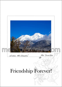 5"x7" Friendship Forever Card《Winter Mt.Shasta》