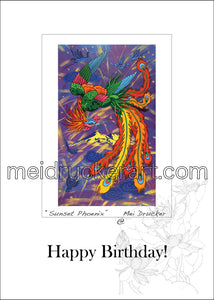 5"x7" Happy Birthday Card《Phoenix In Flight》