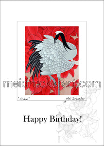 5"x7" Happy Birthday Card《Crane》
