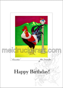 5"x7" Happy Birthday Card《Rooster》