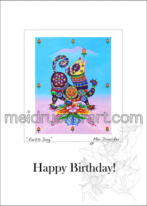 5"x7" Happy Birthday Card《Earth Dog》