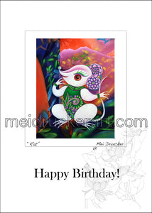 5"x7" Happy Birthday Card《Rat》