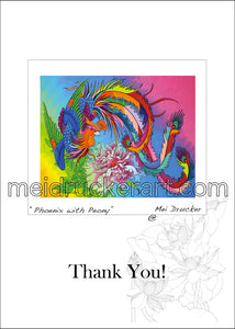 5"x7" Thank You Card《Phoenix with Peony》