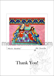 5"x7" Thank You Card《Music Buddha》