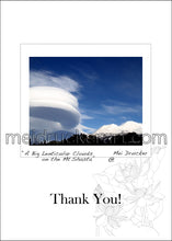 Load image into Gallery viewer, 5&quot;x7&quot; Thank You Card《A Big Lenticular Cloud on Mt.Shasta》