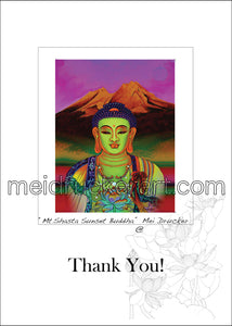5"x7" Thank You Card《Mt.Shasta Sunset Buddha》