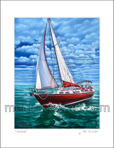 8.5"x11" Art Paper Print《Sailboat》