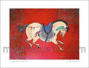 11"x8.5" Art Paper Print《Light Brown Horse》