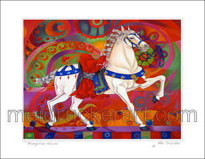 11"x8.5" Art Paper Print《Mongolian Horse》