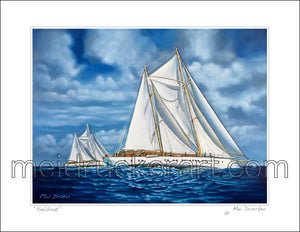 11"x8.5" Art Paper Print《Sailboat》