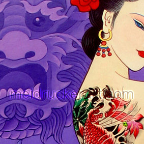 16.5"x28.5" Art Printed Wall Hanging《Woman with Crane》