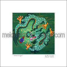Load image into Gallery viewer, 16&quot;x16&quot; Art Matted Print《Green Dragon》