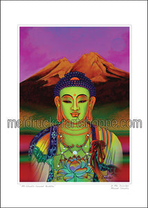 11.69"x16.5" Art Paper Print《Mt.Shasta Sunset Buddha》