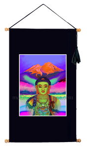 16.5"x28.5" Art Printed Wall Hanging《Mt.Shasta Rainbow Buddha》