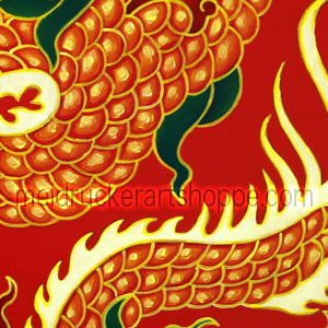 16"x16" Art Matted Print《Red Dragon》